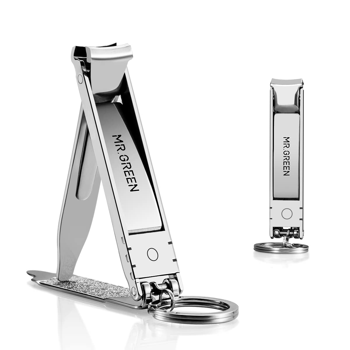 MR.GREEN Collapsible Nail Clippers - Compact Stainless Steel Travel Nail Scissors with Nail File | Portable Manicure Tools for Home, Travel & Gym | Eco-Friendly Packaging
