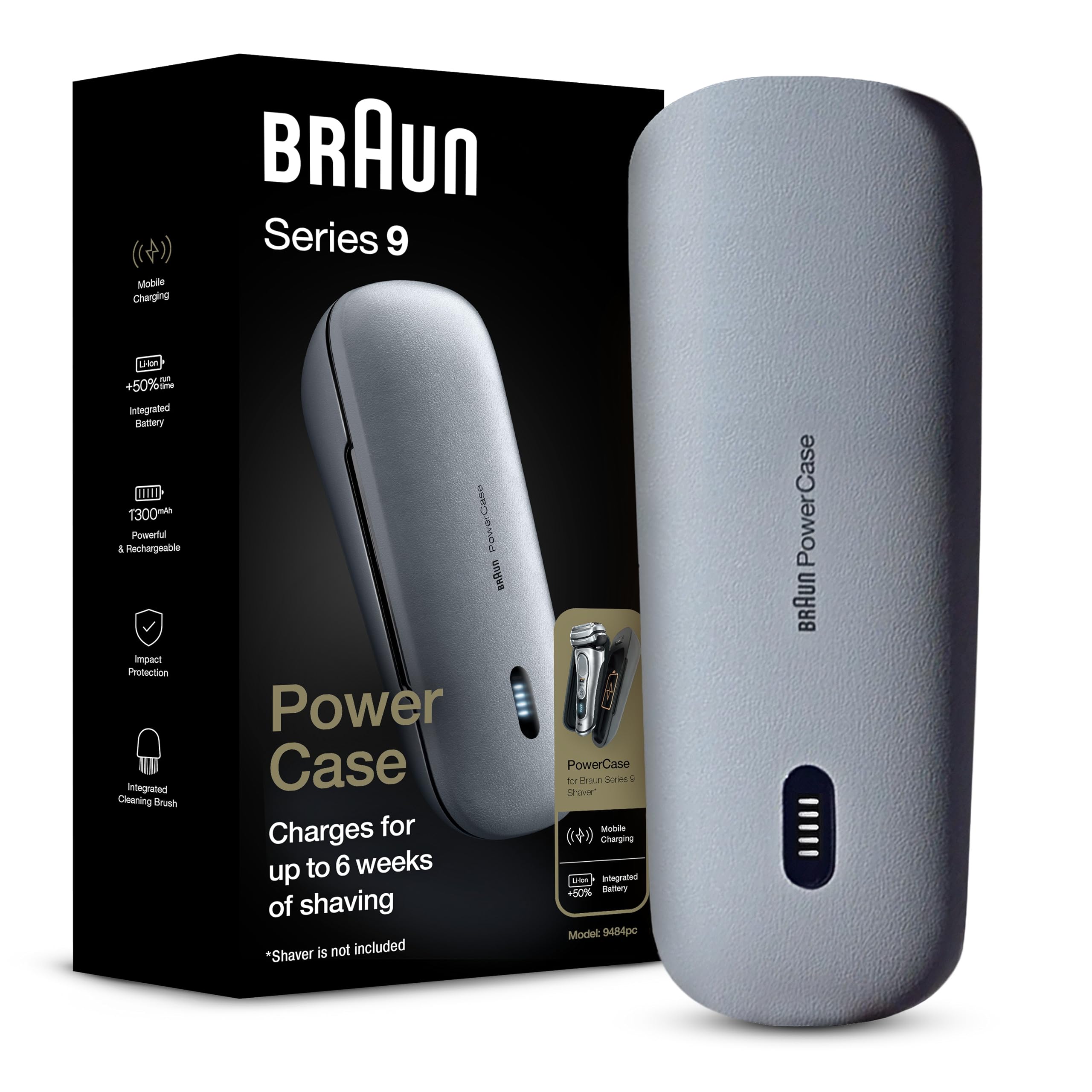 Braun Series 9 Pro/9/8 Electric Razor Charging Case - Portable Travel Shaver Case with 6-Week Battery Life | Perfect for Business Trips, Gym & Daily Commute