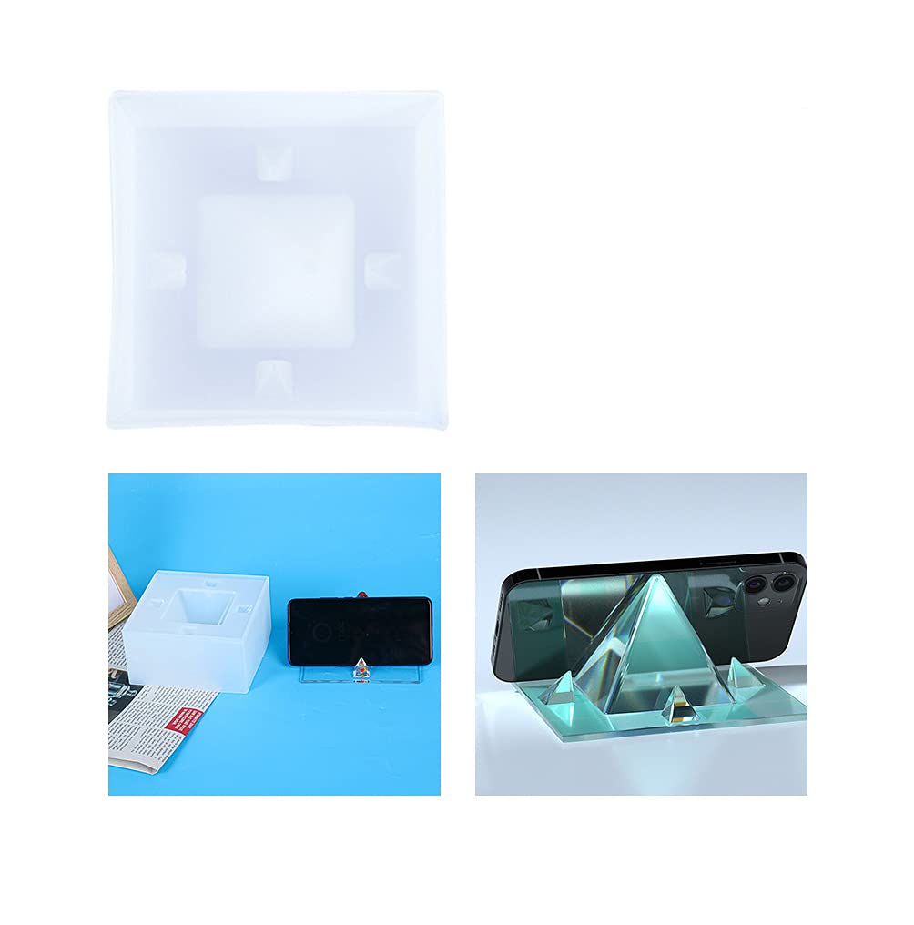 Yalulu Pyramid Phone Holder Silicone Resin Mold - DIY Epoxy Casting Molds for Cell Phone Stand, Craft Phone Bracket - Perfect for Home, Office & Table Decor | Great for DIY Projects, Gift Making & Desk Organization