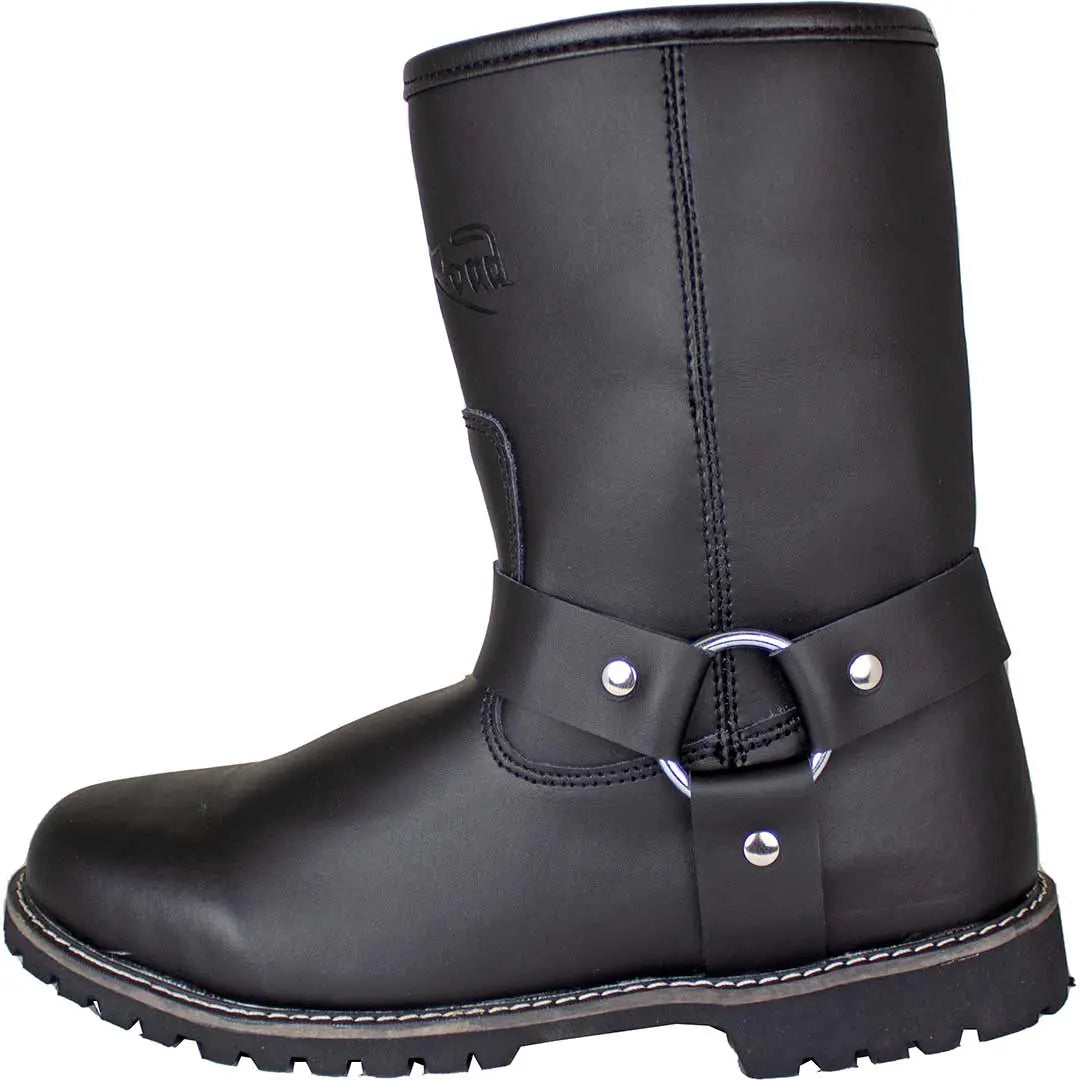 Open Road Men's Harness Motorcycle Boots - Durable Leather Biker Boots for Riding & Cruising - Perfect for Motorcycle Enthusiasts & Road Trips