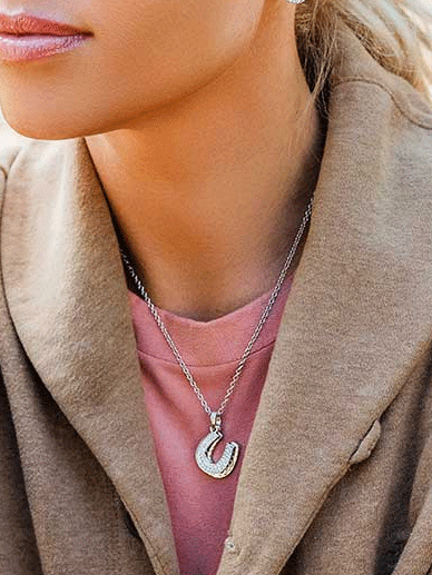 Montana Silversmiths NC5165 Sterling Silver Horseshoe Necklace - Western Charm Jewelry for Women, Perfect for Cowgirl Style & Country Fashion