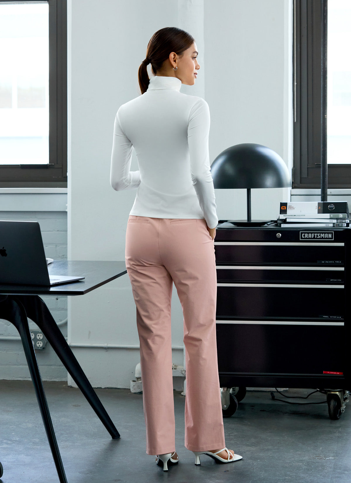 Women's Fluffy Bootcut Twill Pants - Soft & Stretchy Winter Slacks for Work & Casual Wear | Warm & Comfortable Office Pants for Women