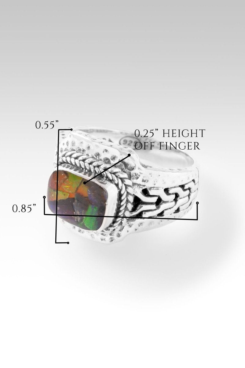 Fear Not Ring™ in Ammolite Triplet - Elegant Gemstone Jewelry for Women, Perfect for Weddings, Anniversaries & Special Occasions