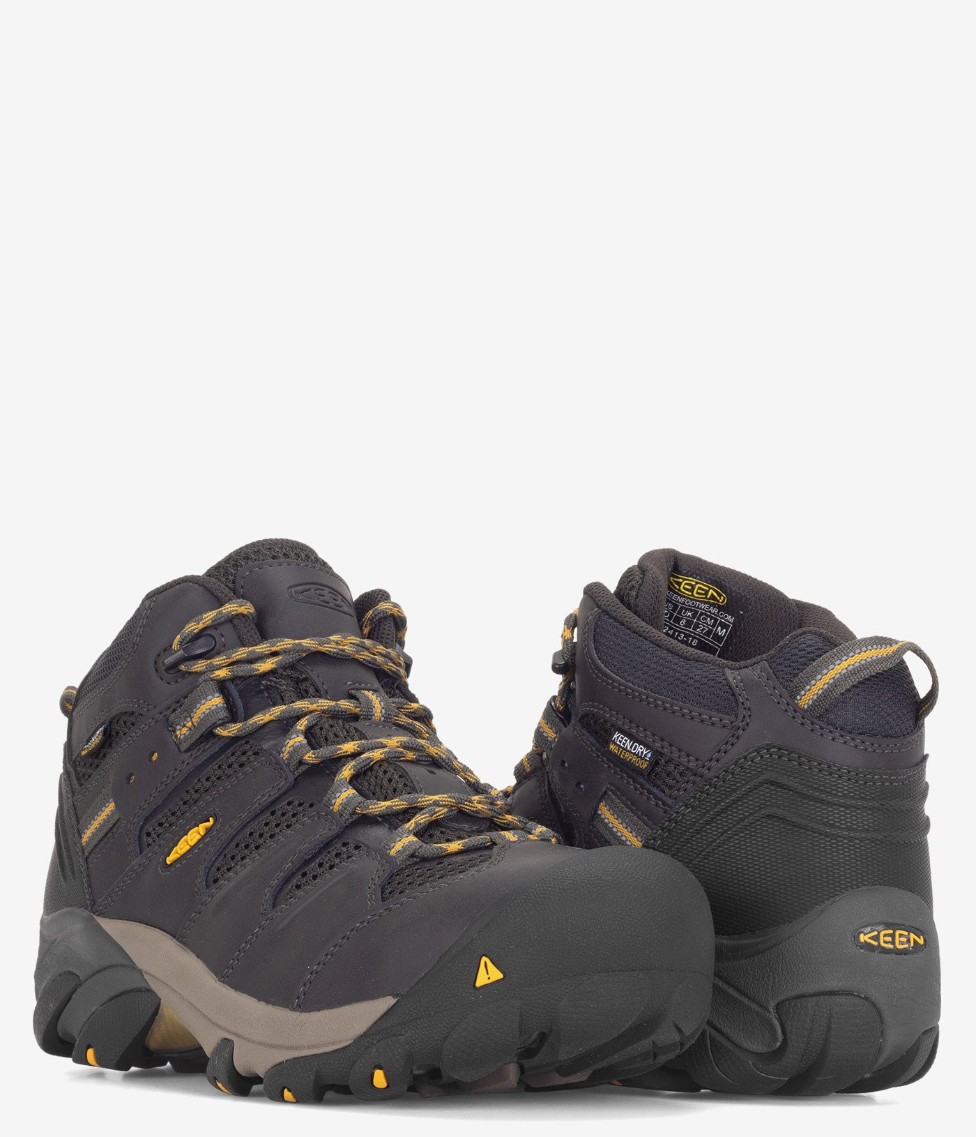 KEEN Utility Lansing Mid Waterproof Safety Toe Hiking Boots for Men - Durable Work Boots for Construction, Outdoor & Industrial Use