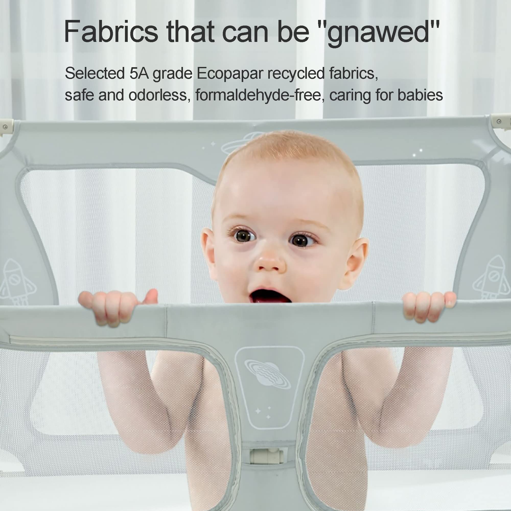 3-in-1 Baby Bedside Sleeper Crib | Breathable Bassinet with Mesh Windows | 120x50cm Co-Sleeping Crib for Newborns & Infants | Perfect for Safe Nighttime Feeding & Parent-Baby Bonding