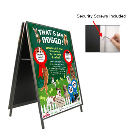 20x24 A-Frame Sign Holder with Security Screws - 1 1/4