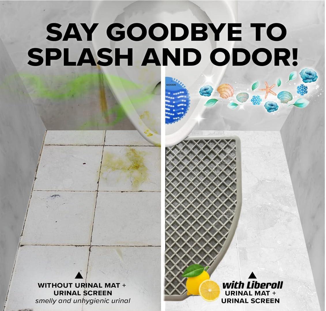 24 Pack Urinal Screens Deodorizer - Urinal Cake with Anti-Splash & Odor Control - Freshens Bathrooms, Restrooms & Offices - Ideal for Schools, Hospitals & Public Restrooms - Long-Lasting Urinal Deodorizer for Men's Restroom Maintenance