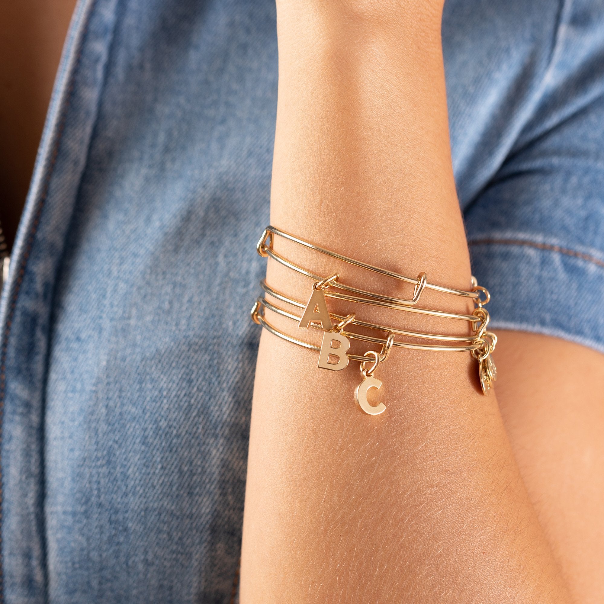 Initial Letter J Charm Bangle - Personalized Name Jewelry for Women, Girls - Perfect Gift for Birthdays, Anniversaries & Special Occasions