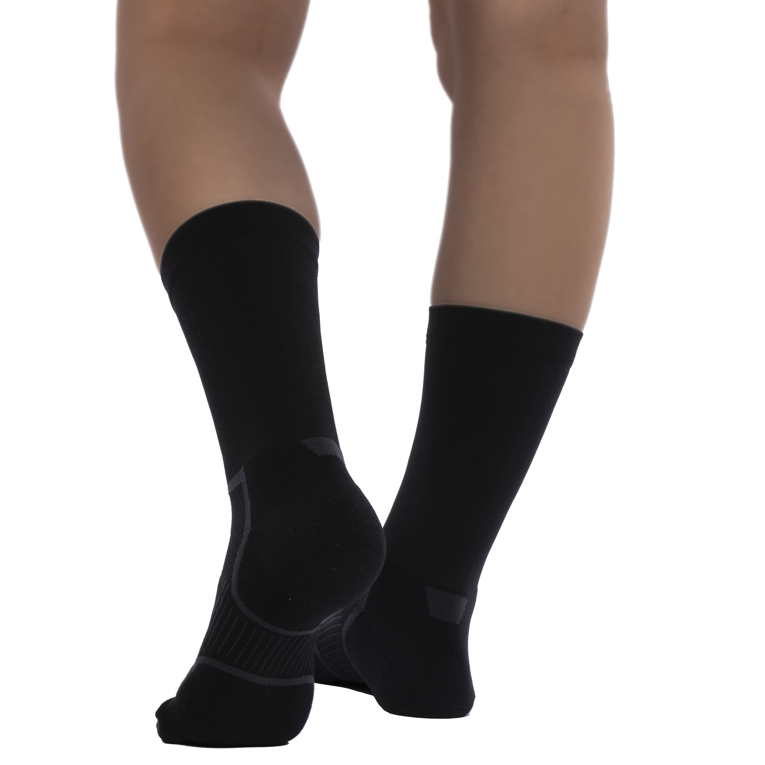 Copper Fit Energy Unisex Crew Length Compression Socks for Men & Women - Improve Circulation & Reduce Fatigue - Perfect for Running, Travel & Work (Black)