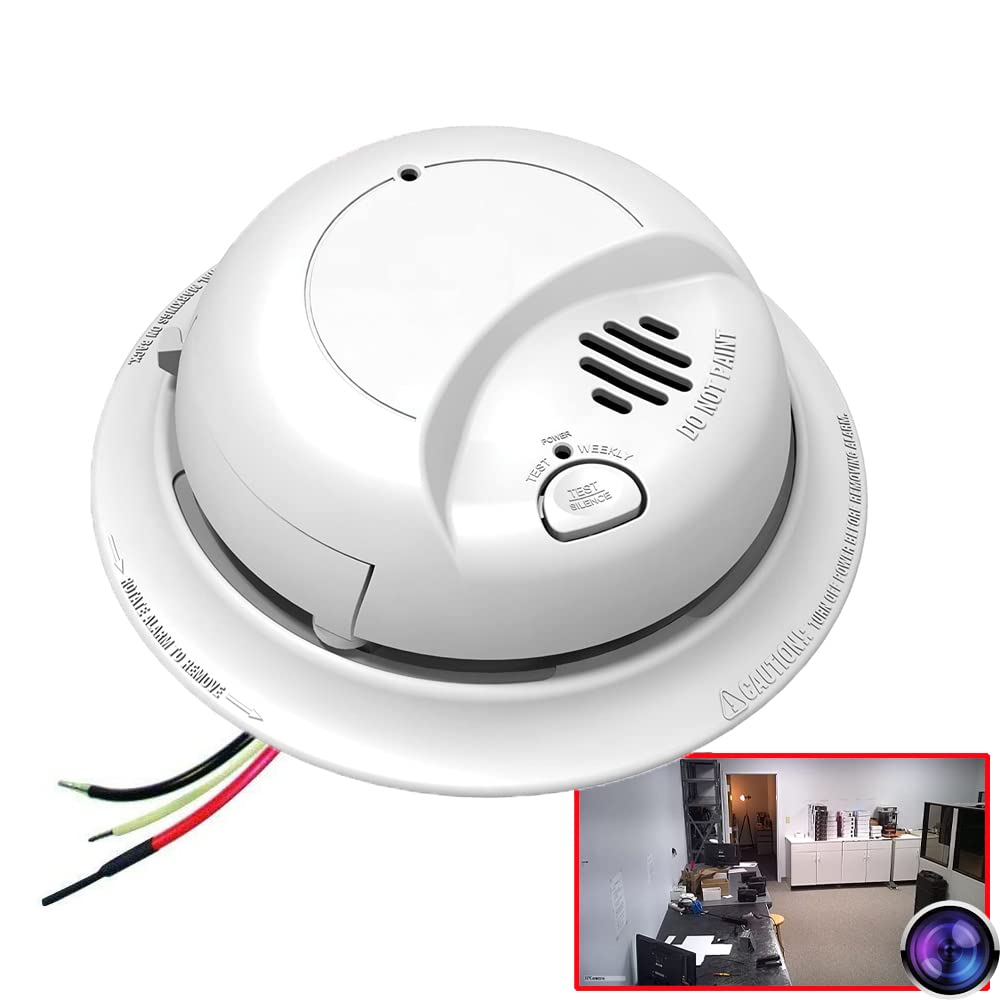 SecureGuard 4K HD WiFi Smoke Detector Hidden Camera with P2P Connection - Ceiling Mount Fire Alarm & Nanny Cam - 110V AC Power (Model 9120) - Perfect for Home Security, Baby Monitoring & Office Surveillance
