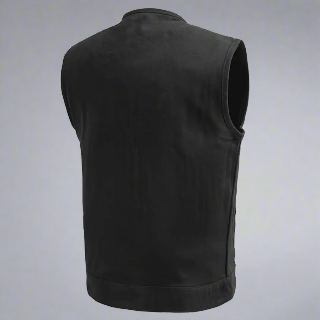 First MFG Co. Men's Motorcycle Twill Vest - Durable Riding Jacket for Harley Davidson & Cruiser Bikers - Perfect for Road Trips & Motorcycle Events
