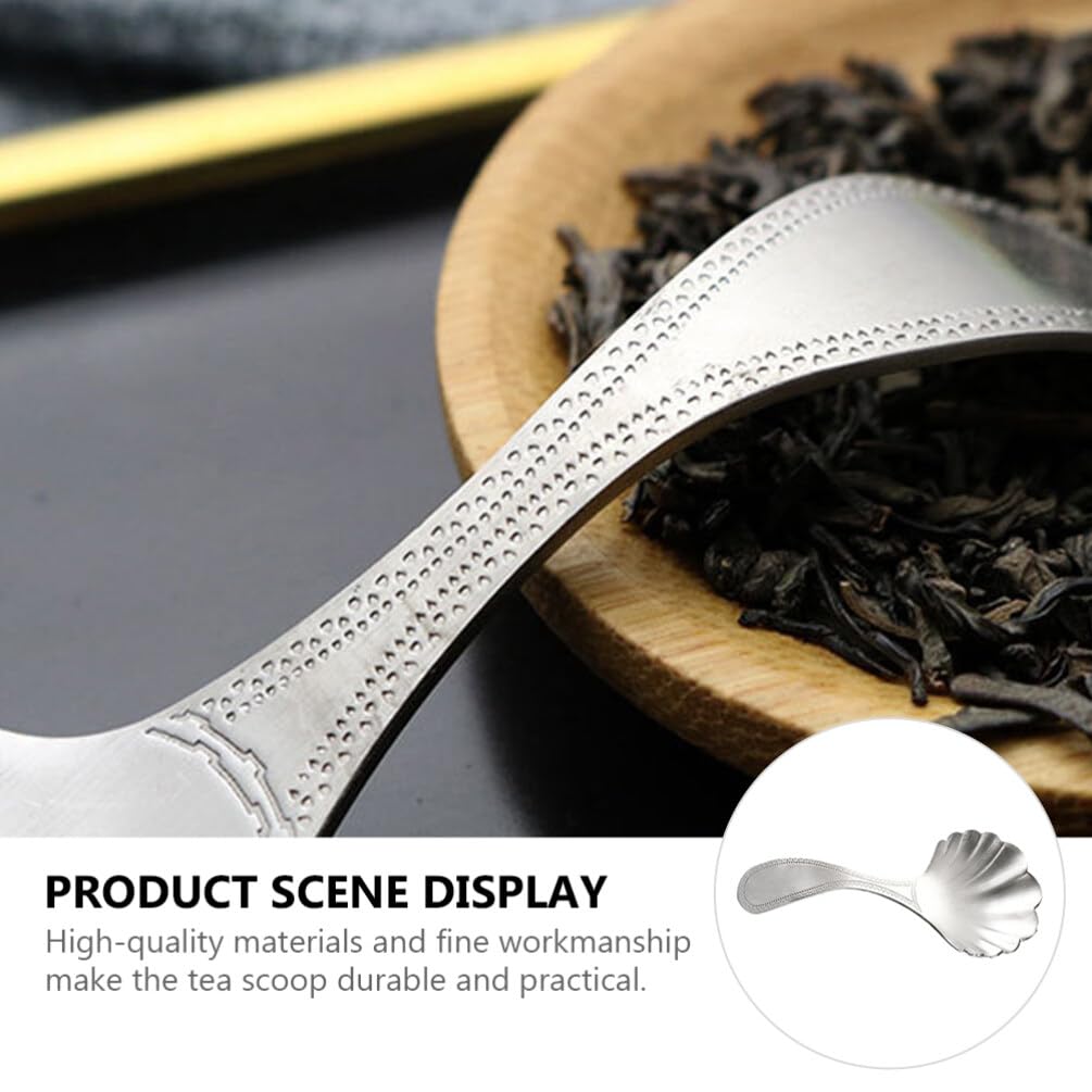 Stainless Steel Shell Shaped Tea Scoop for Coffee, Sugar, Candy & Seasoning - Mini Measuring Scoop for Bulk Chocolate, Oil & Tea Tasting - Perfect for Home, Cafe & Bakery Use