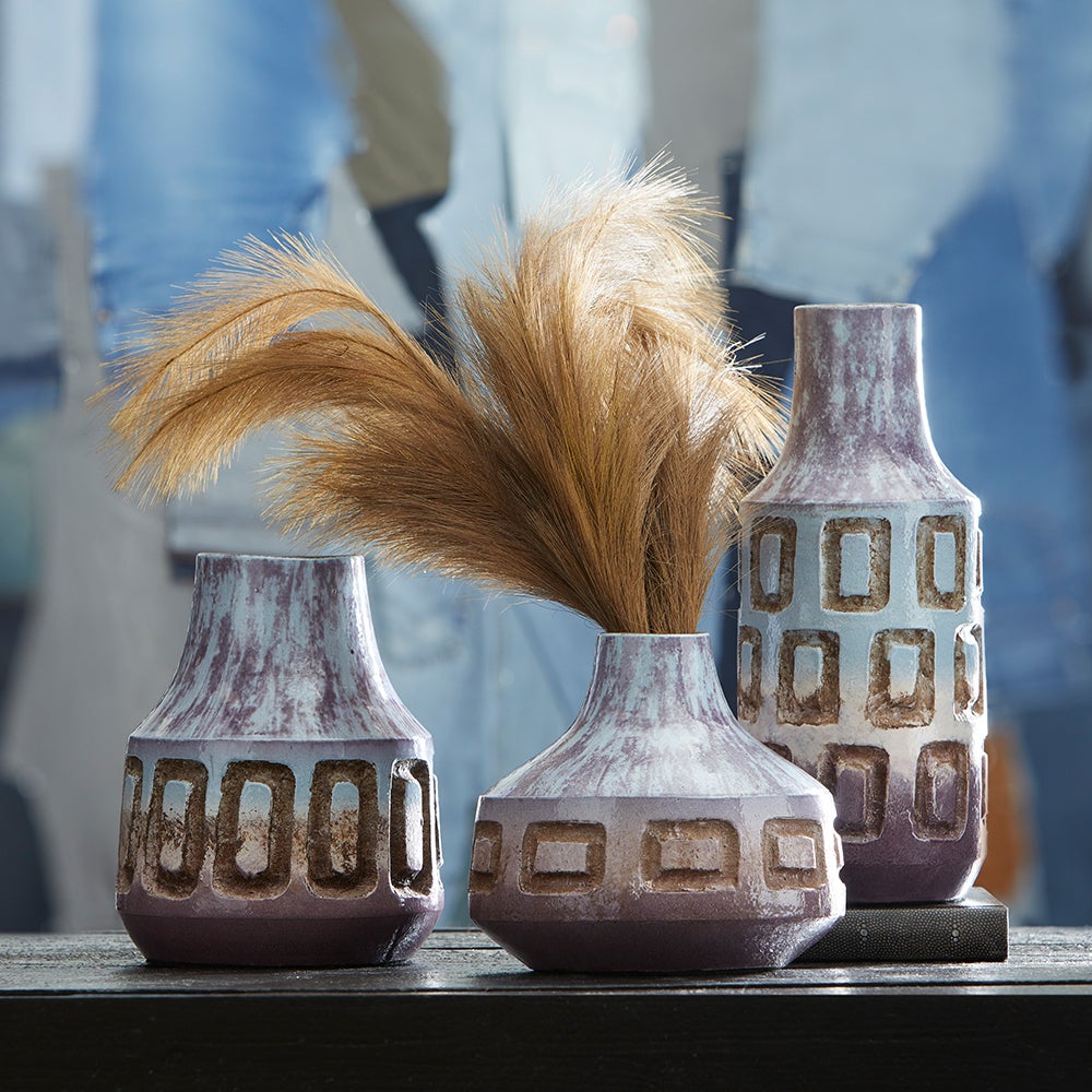 Cyan Design 11362 Bako Vase - Small Blue Ceramic Vase for Home Decor, Table Centerpiece, Wedding & Office Decoration