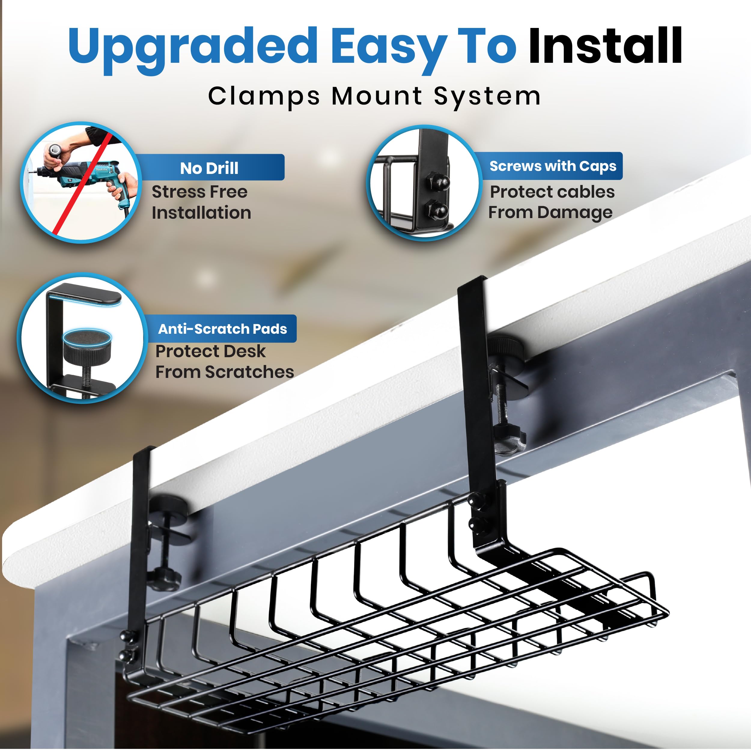 Under Desk Cable Management Tray - 16