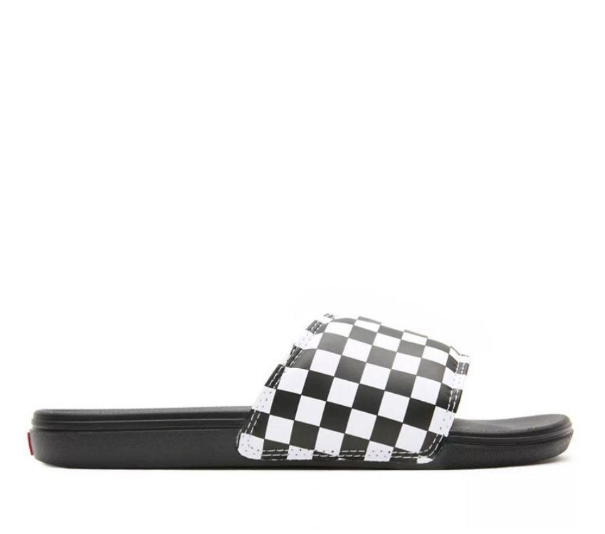 Vans La Costa Checkerboard Slide-On Sandals - True White & Black - Comfortable & Stylish for Men, Women, Teens - Perfect for Beach, Pool, Casual Wear & Summer Outfits