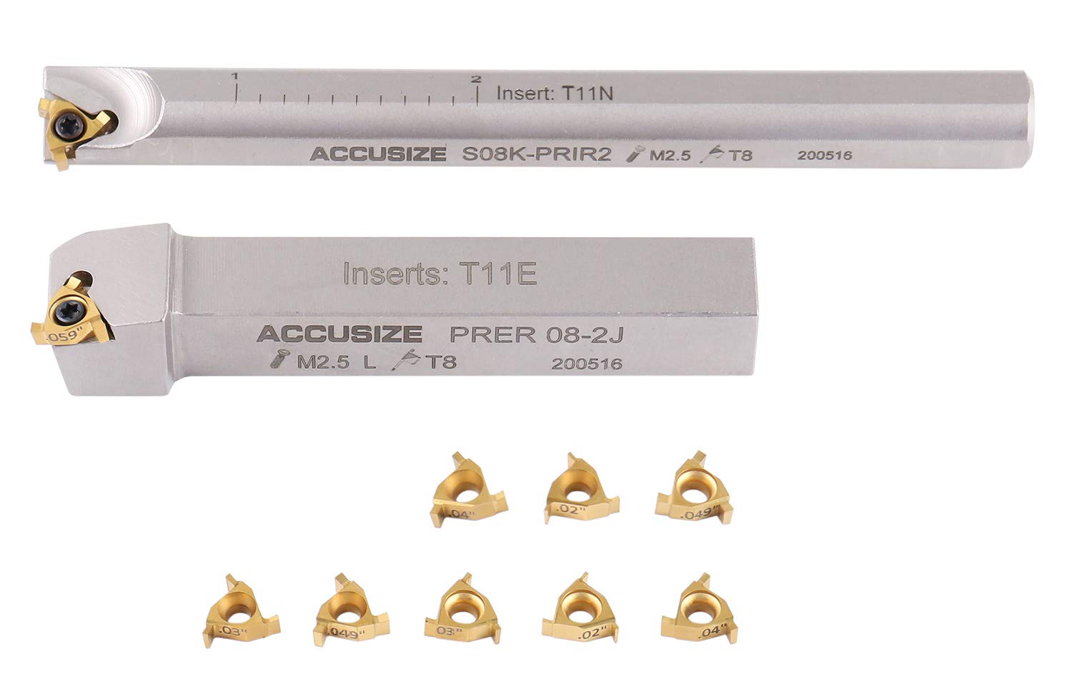 Accusize Industrial Tools 1/2'' Shank 2-Piece Indexable Groove Tool Set 0028-1230 for Metalworking & Machining