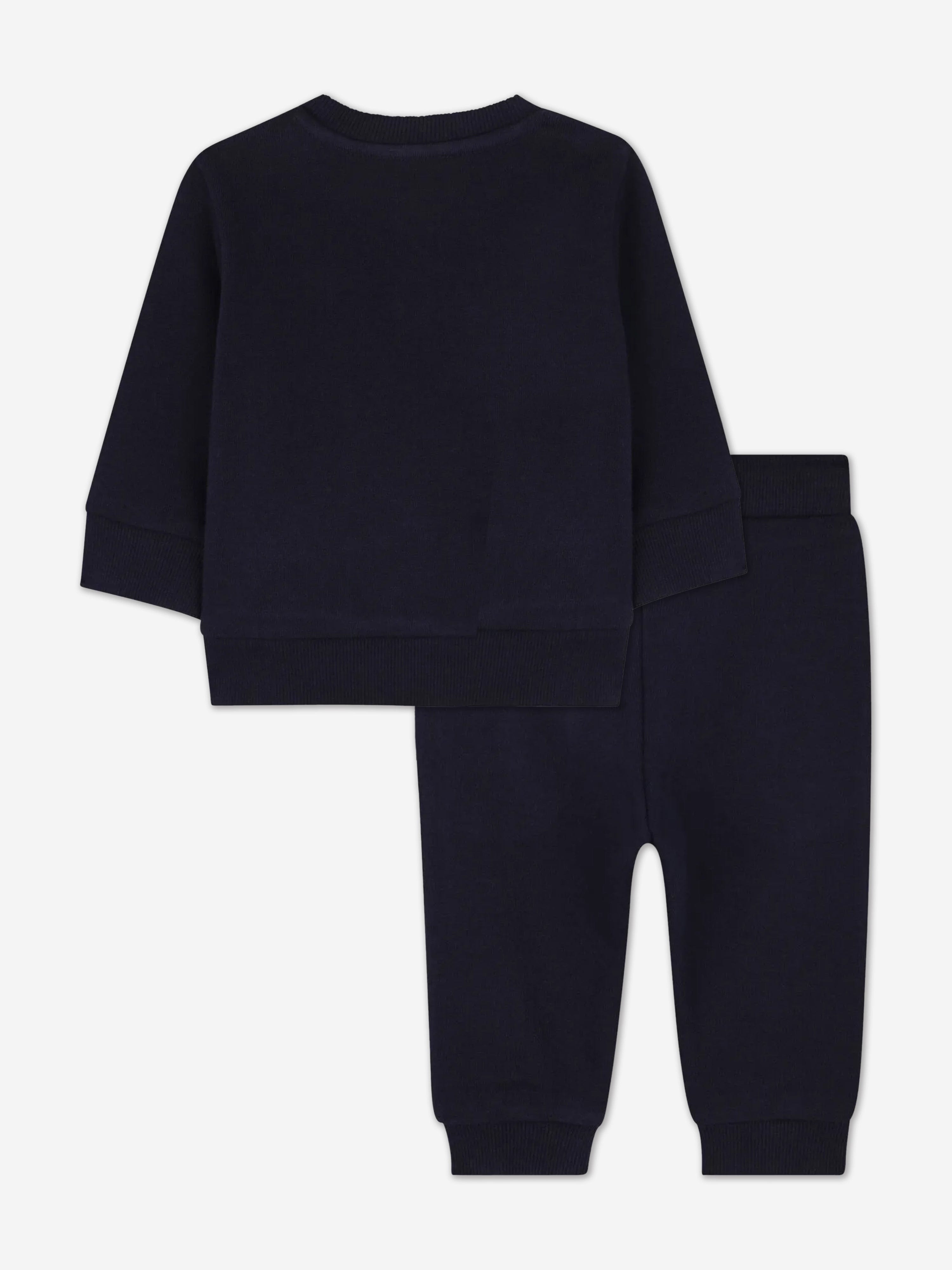 Baby Tiger Logo Tracksuit for Kids - Navy Blue Jogging Suit | Comfortable Cotton Outfit for Playdates, School & Family Outings