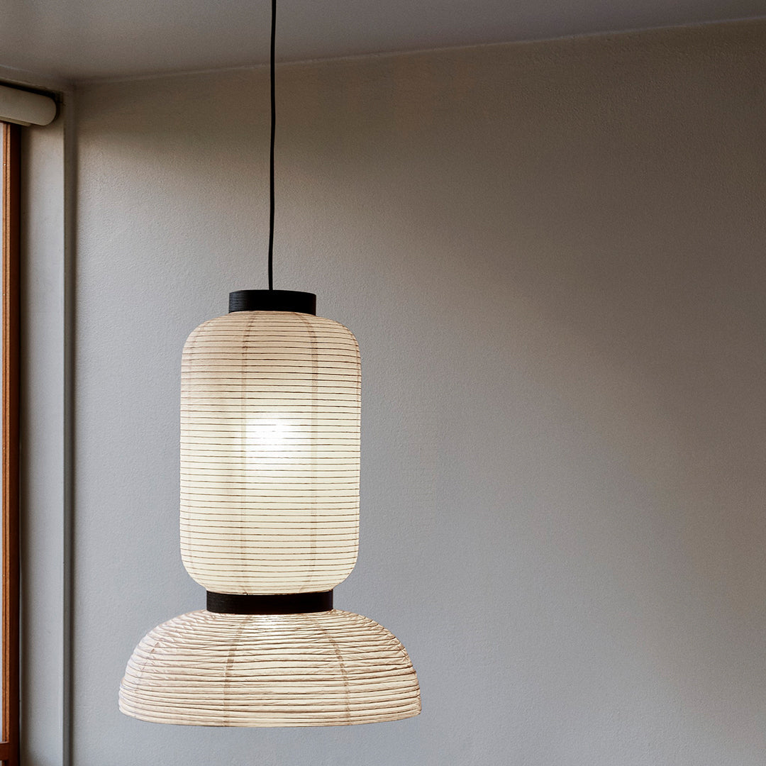 Formakami JH3 Pendant Light - Modern Paper Pendant Lamp for Dining Room, Living Room & Bedroom | Scandinavian Style Hanging Light Fixture with Rattan Shade