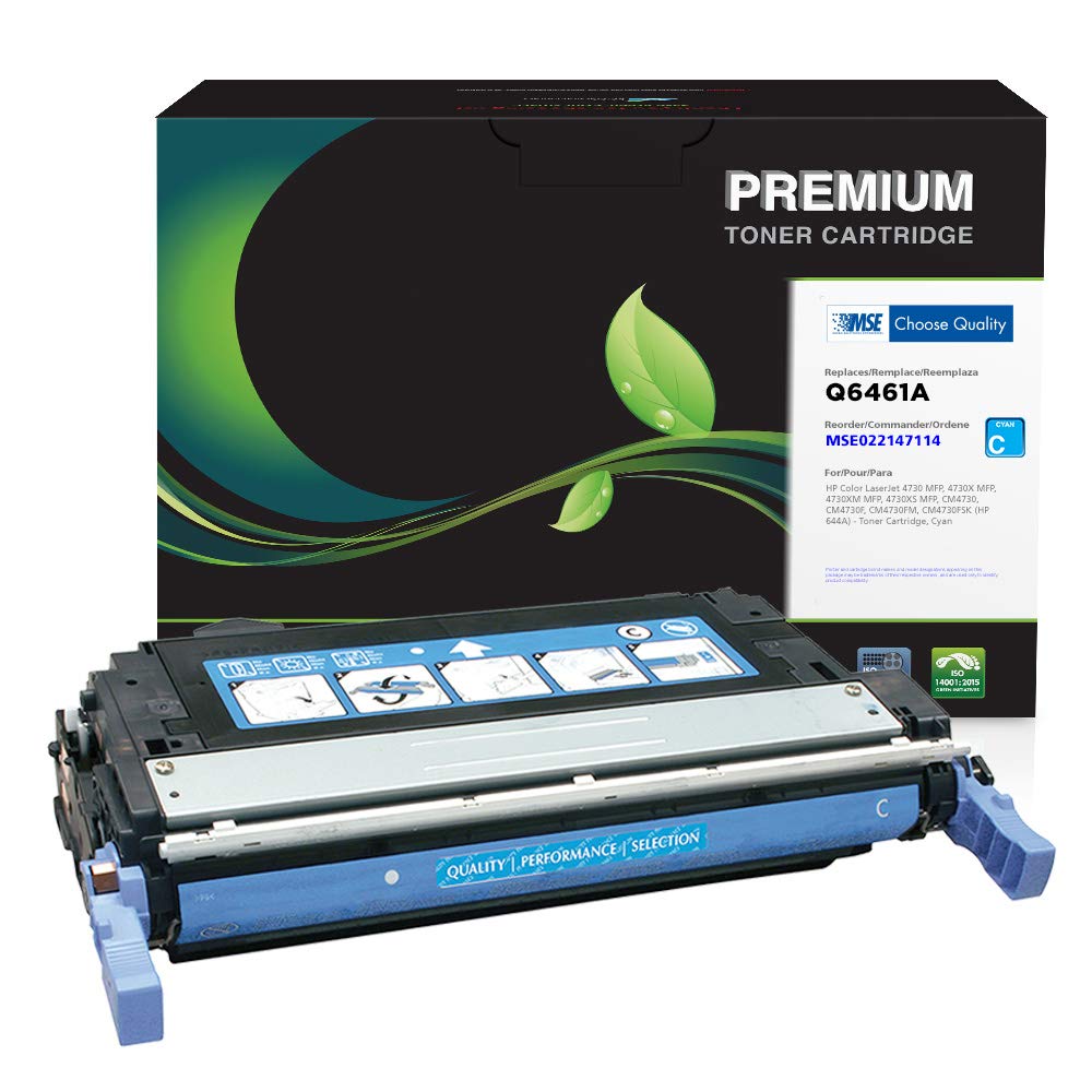 MSE Remanufactured HP Q6461A (HP 644A) Compatible Cyan Toner Cartridge Replacement - High Yield Printing for Office & Home Use