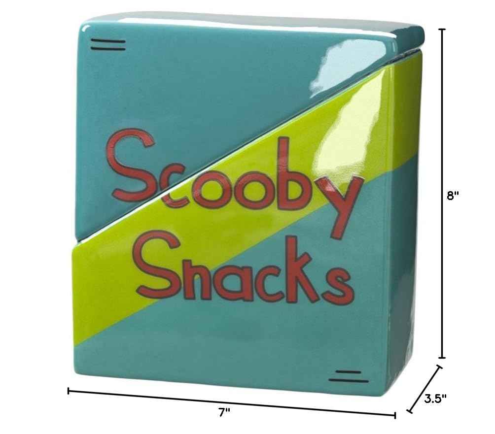 Enesco Scooby Doo Ceramic Snacks Box Cookie Jar - 8 Inch Green Collectible Kitchen Storage for Cookies, Candy & Treats - Perfect for Kids' Rooms, Themed Parties & Nostalgic Gift Giving