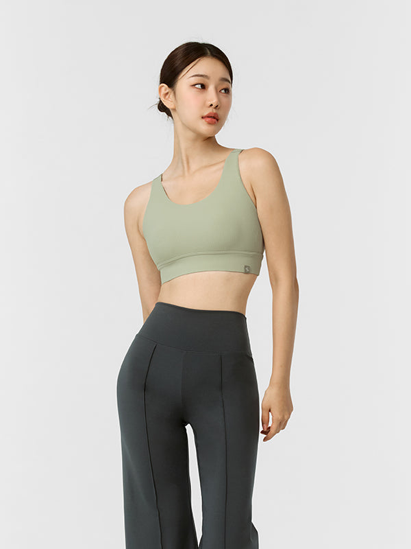 Comfortable Tension Ribbed Bra Tops for Women - Seamless Support & Breathable Fabric - Perfect for Yoga, Workouts & Everyday Wear