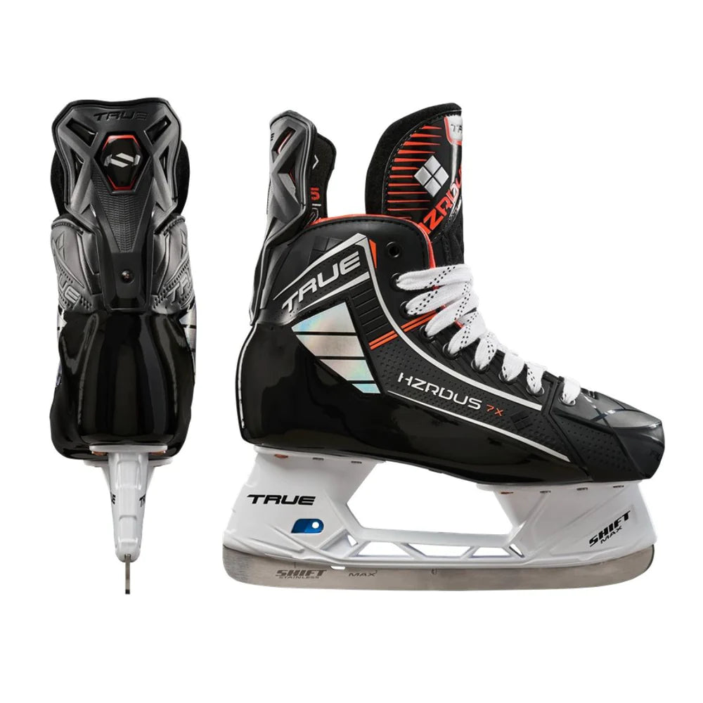 True HZRDUS 7X Senior Hockey Player Skates - Professional Ice Hockey Skates for Men & Women - Lightweight Carbon Fiber Design for Speed & Performance - Perfect for Competitive Games & Training Sessions