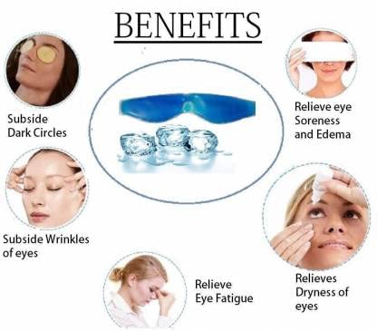 KREYA ENTERPRISE Reusable Hot & Cold Gel Eye Mask with Flexible Beads - Soothing Compress Therapy for Headaches, Migraines, Puffy Eyes & Stress Relief - Perfect for Home, Office & Travel Use