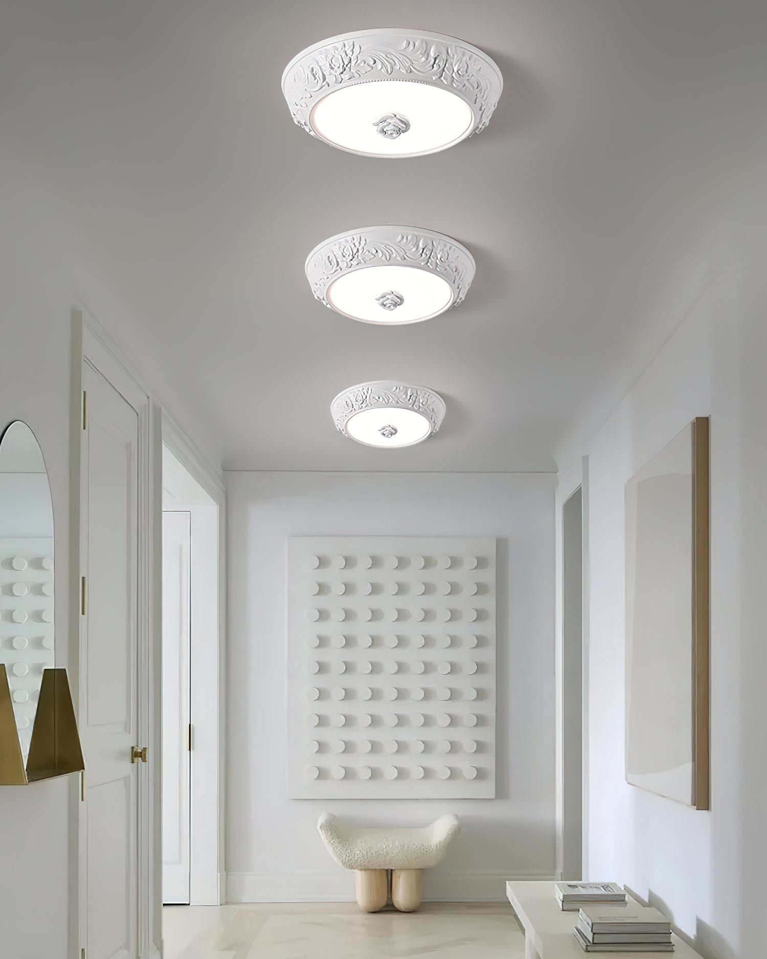 Modern Embossed Resin Ceiling Light Fixture - Elegant Home & Office Lighting for Living Room, Bedroom, Dining Area | Energy Efficient & Stylish Design