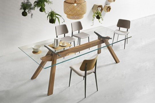 Midj Zeus Modern Dining Table - Solid Wood Kitchen Table for 6 - Elegant Home Dining Furniture for Family Gatherings & Dinner Parties