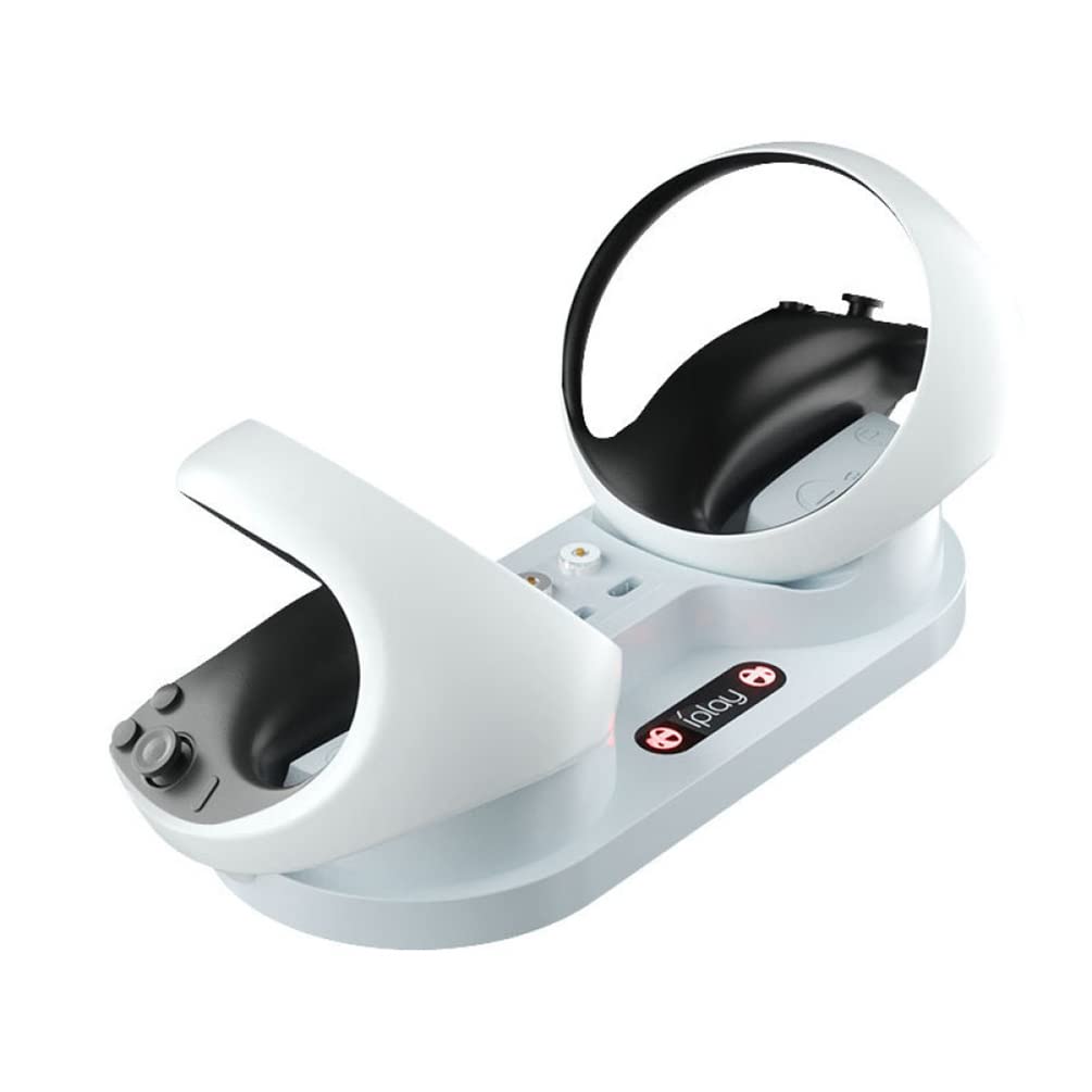 LiLiTok Dual Controller Charging Dock for PS5 VR2 with LED Light - Type C Charging Station for PSVR2 Controllers & VR Accessories - Perfect for Gaming Setups & VR Enthusiasts