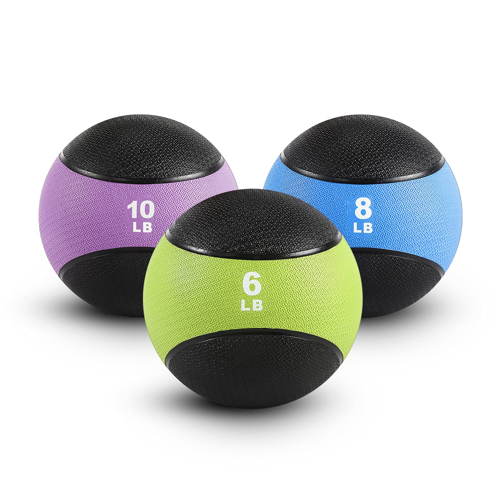 RitFit Weighted Medicine Ball - Non-Slip Rubber Shell & Dual Texture Grip for Strength Training, Core Workouts, Balance & Coordination - Multiple Weights & Colors - Perfect for Home Gym, CrossFit & Functional Fitness