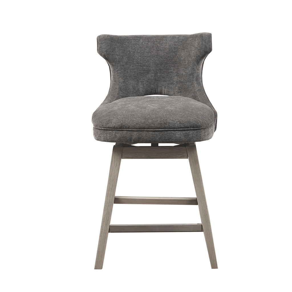DTY Indoor Living Swivel Counter Stool - Adjustable Height Bar Stool with Padded Seat for Kitchen Island, Breakfast Nook & Home Bar - Comfortable Modern Dining Chair for Small Spaces
