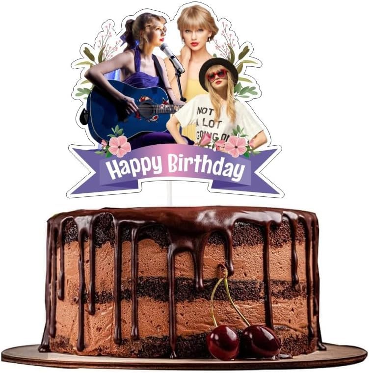 25 Pcs Taylor Swift Cake Toppers - Edible Birthday Cake Decorations, Cupcake Toppers for Taylor Themed Party Supplies (Perfect for Birthday Cakes, Cupcakes, Bridal Showers & Themed Parties)