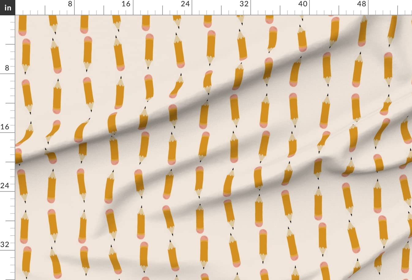 Pencils School Apples Fall Fabric by The Yard - Upholstery & Home Decor for Educators