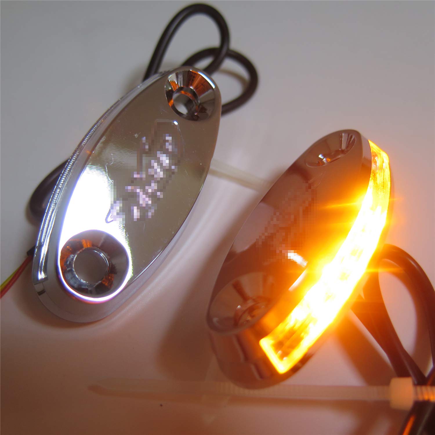 HTTMT Chrome Mirror Block Off Plate LED Compatible with 2004-2007 Honda CBR1000RR Fireblade - MT222-008A-CBR | Motorcycle Accessory for Racing & Street Performance