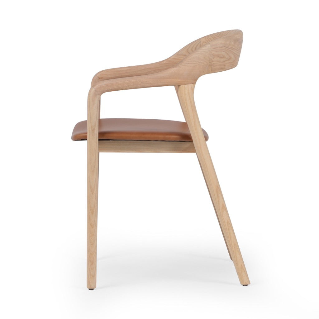 Amare Dining Armchair - Sonoma Butterscotch Upholstered Side Chair for Kitchen, Dining Room & Breakfast Nook - Comfortable Modern Seating for Home Decor