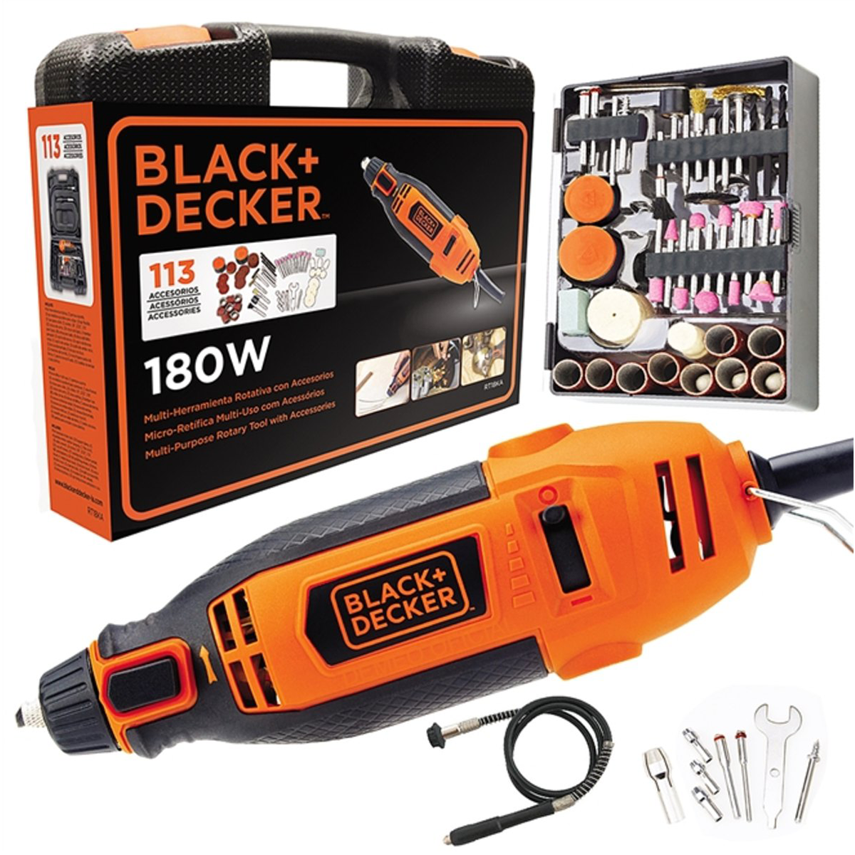 BLACK + DECKER RT18KA Professional Wood Carving Kit - Premium Engraving Tools Set for DIY Woodworking, Home Decor & Craft Projects