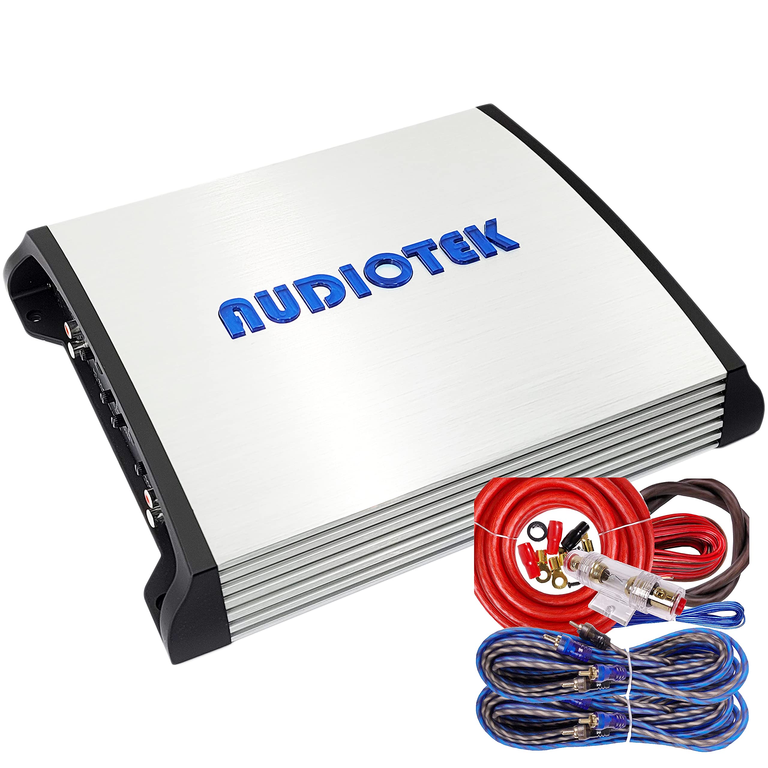 Audiotek AT804 4 Channel Car Amplifier 1000W - 2 Ohm Stable, Class AB, MOSFET Power Supply, LED Indicator, Full Range Audio - Perfect for Car Audio Systems, Home Theater, and DIY Speaker Projects