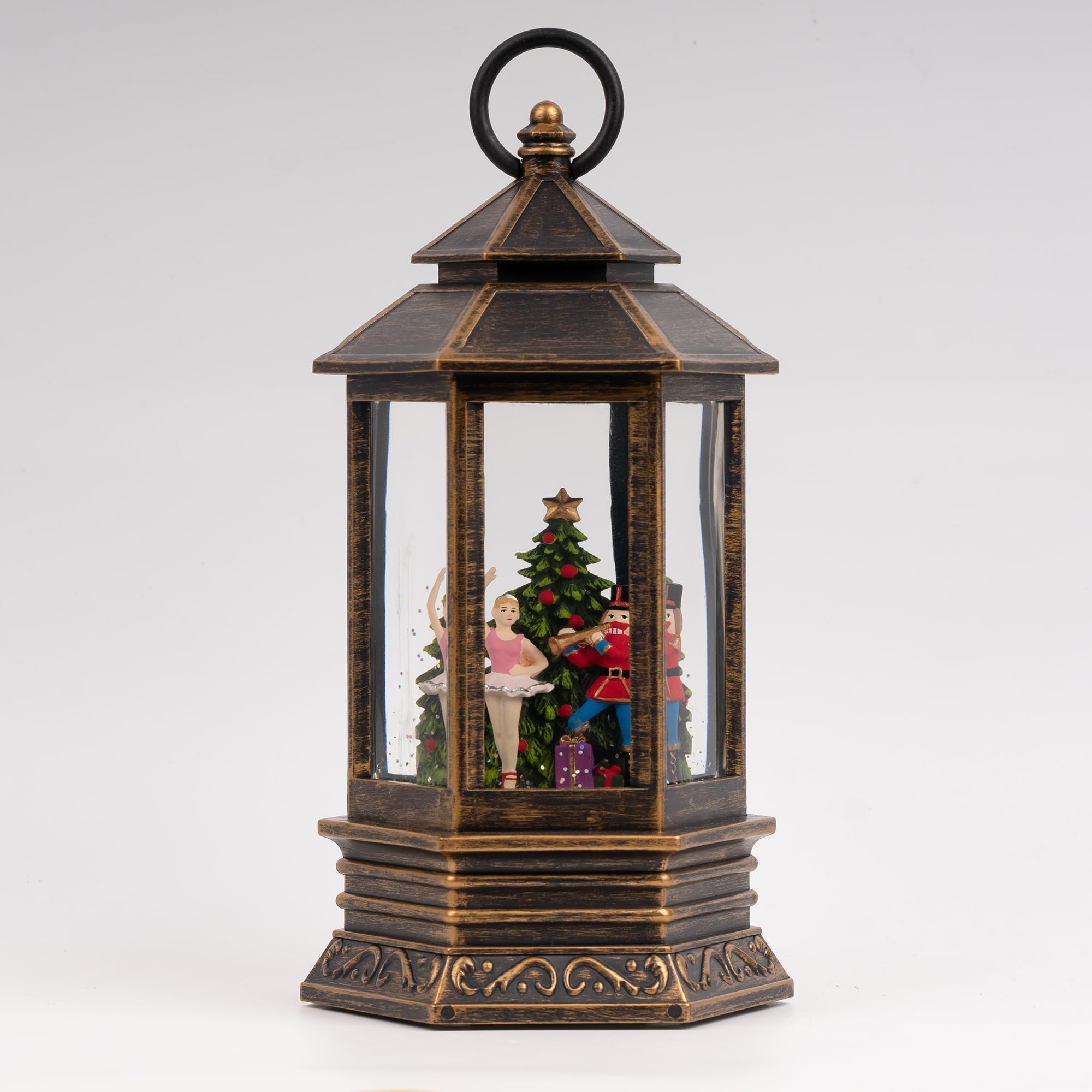 Christmas Nutcracker Snow Globe Lantern with Music & 6H Timer - USB/Battery Operated LED Walnut Soldier Decor for Holiday Home, Party & Gift Giving | Perfect for Mantel, Tabletop & Christmas Tree Decorations