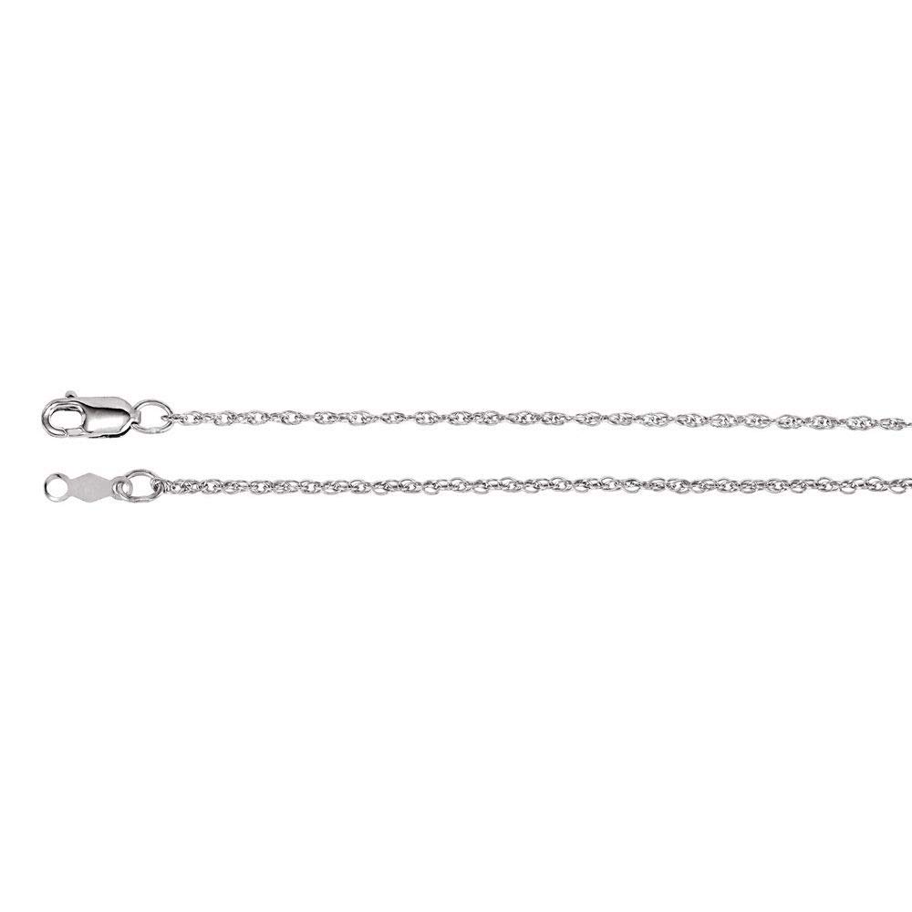 18K White Gold 1.25mm Rope Chain Necklace 20 Inches - Elegant Fine Jewelry for Women, Perfect for Everyday Wear, Gifts & Special Occasions