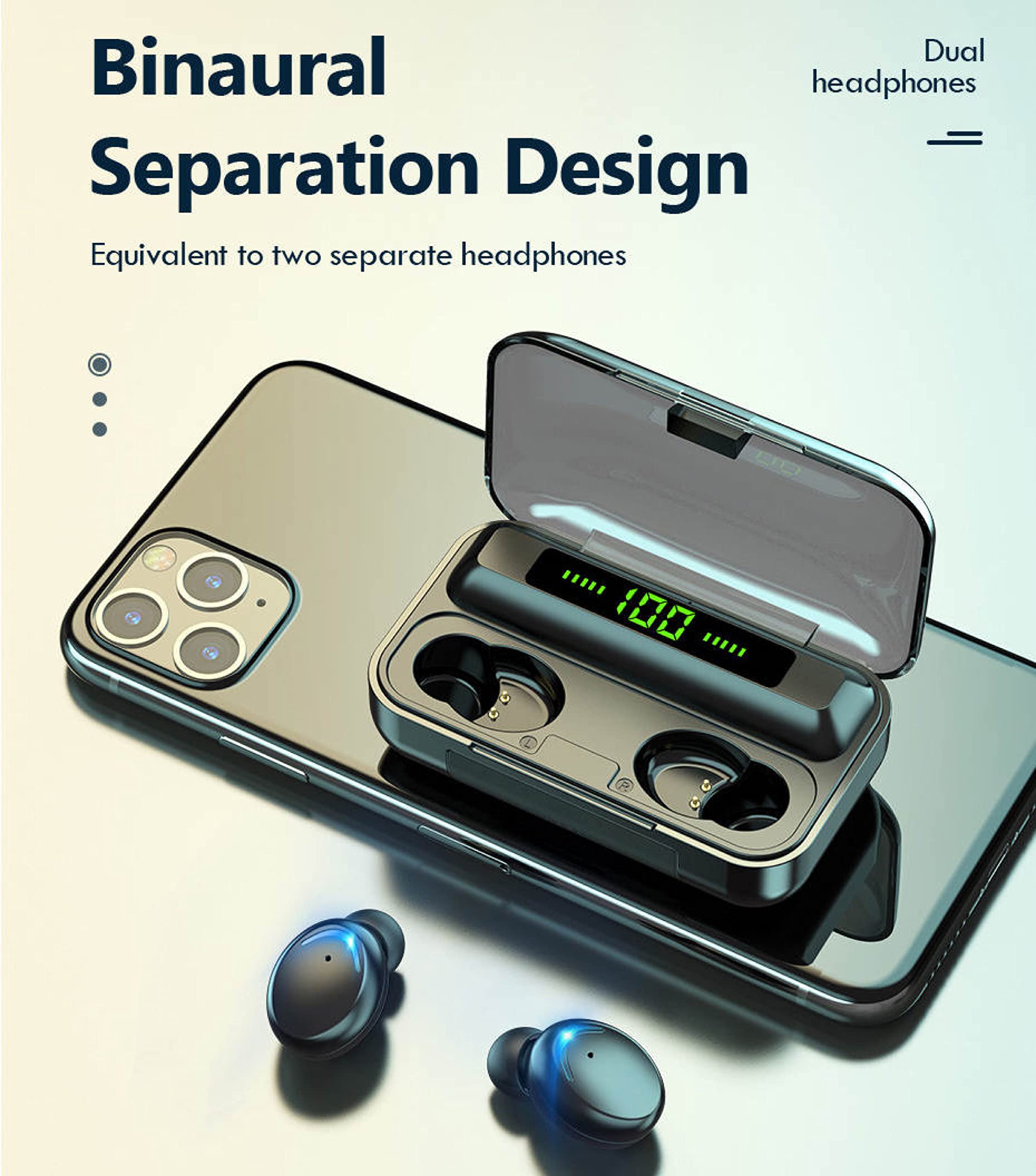F9-5C Wireless Earbuds with 9D HiFi Stereo Sound, IPX7 Waterproof, LED Display & Bluetooth 5.0 - Perfect for Gaming, Workouts, and Commuting