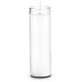 8 Inch White Unscented Glass Prayer Candles - Devotional Religious Candles for Church, Home Altar & Spiritual Ceremonies