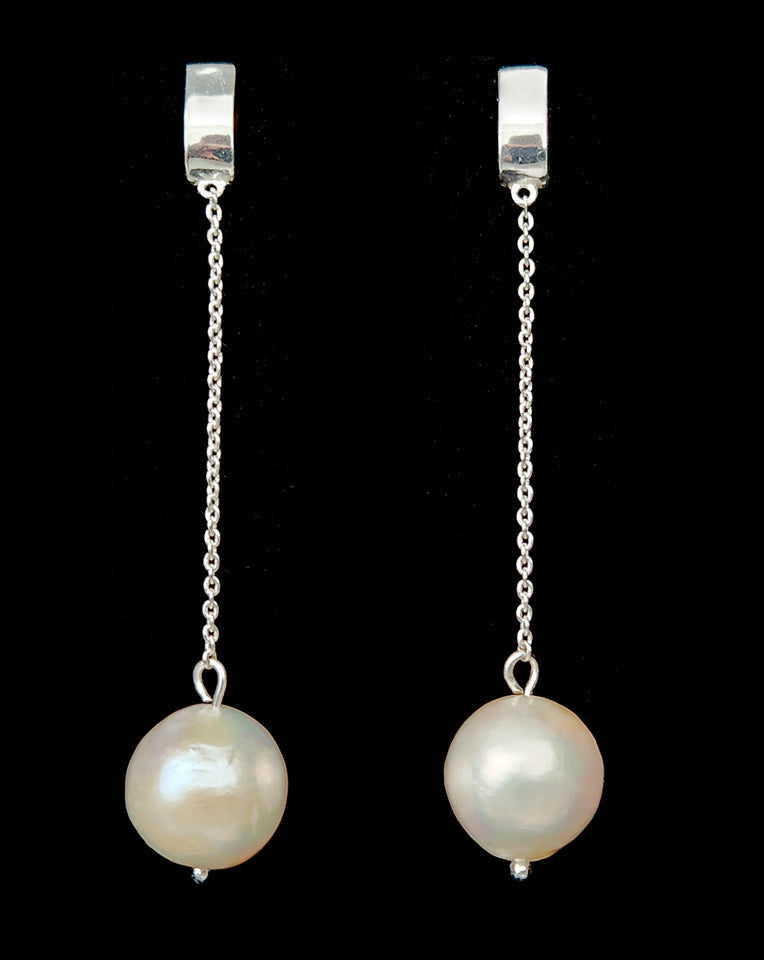 Elegant Wedding Earrings - Simple & Stylish Chain with Pearl Drop by Lola Knight | Perfect for Brides, Bridesmaids & Formal Occasions