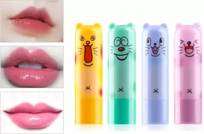 Fruit Flavor Cartoon Lip Balm Set - Pack of 5 Assorted Flavors for Kids & Adults - Moisturizing & Fun Lip Care for School, Travel, and Daily Use