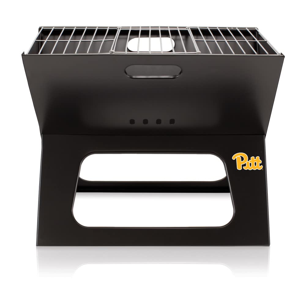 PICNIC TIME NCAA Pitt Panthers X-Grill Portable Charcoal Grill for Camping, Tailgating, Backyard BBQ & Outdoor Cooking - Compact Camping Grill for Picnics, Beach Parties & Game Day Events