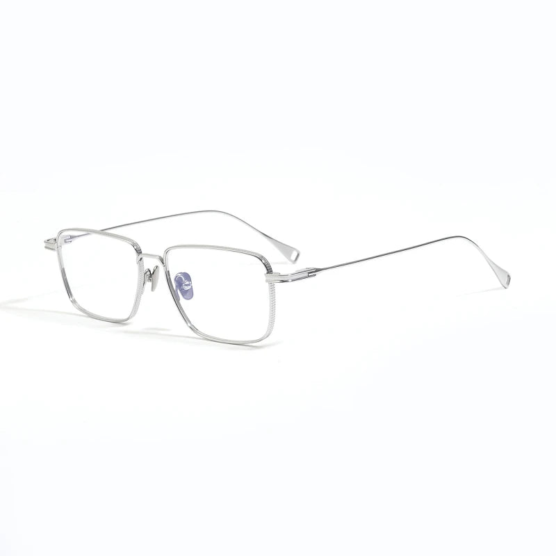 Premium Black Titanium Square Eyeglasses for Men & Women - Lightweight, Durable Full Rim Frames - Perfect for Work, Reading & Fashion Accessories