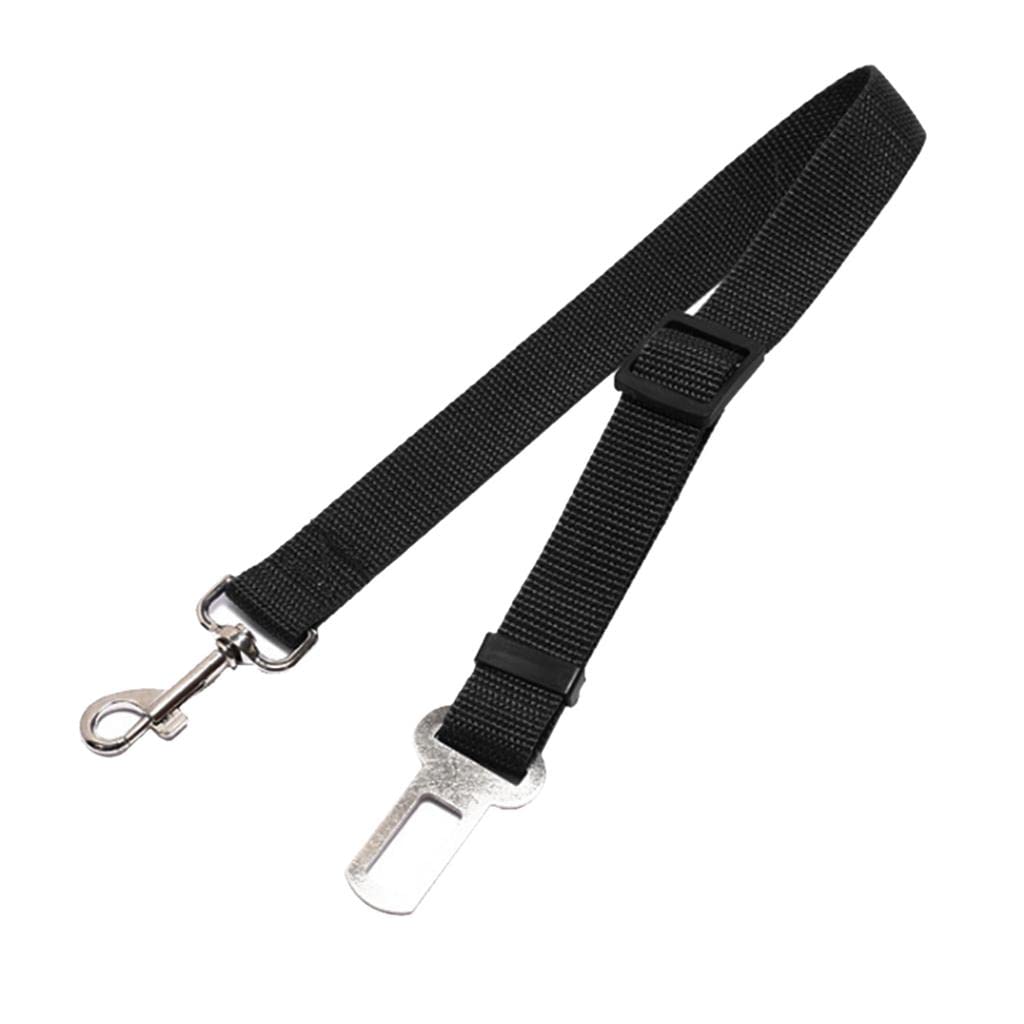 Enakshi Adjustable Nylon Pet Seat Belt Leash for Dogs & Cats - Black | Safe & Comfortable Car Travel Harness | Perfect for Road Trips & Vet Visits