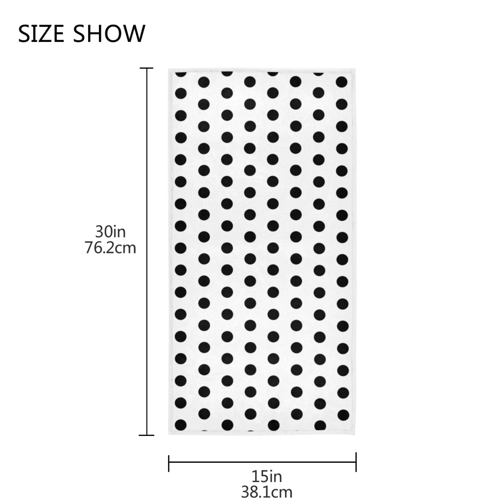 Premium WIHVE Hand Towels 15x30 Inches - Soft Absorbent Black & White Polka Dot Bath Towels for Bathroom, Face, Gym & Spa | Multipurpose Cotton Towel for Home, Travel & Luxury Hotels