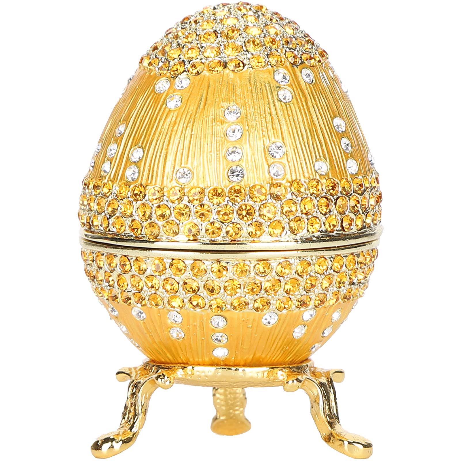 Zerodis Elegant Hinged Jewelry Box with Crystal Decor - Egg Shaped Jewelry Organizer for Necklaces, Rings & Earrings - Perfect for Vanity Display, Gift Giving & Travel Jewelry Storage