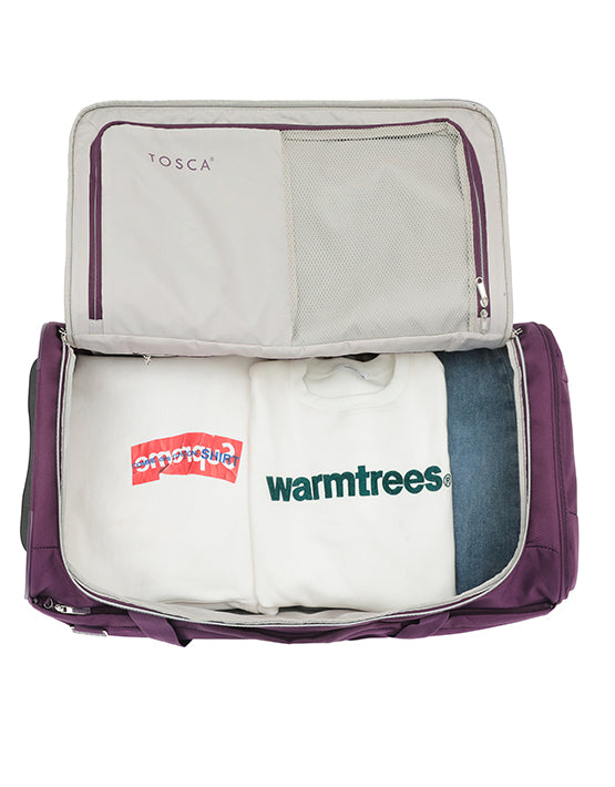 Tosca TCA720 WB Vega 29-Inch Wheeled Duffle Bag in Plum - Perfect for Travel, Gym & Weekend Getaways